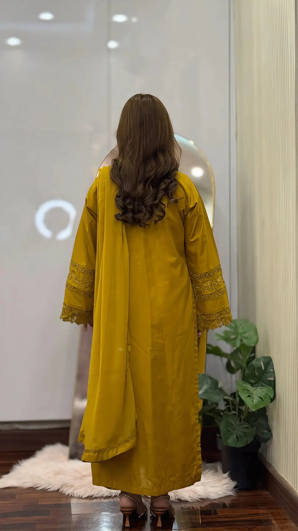 Luxury Mustard Yellow Embroidered 3-Piece Suit