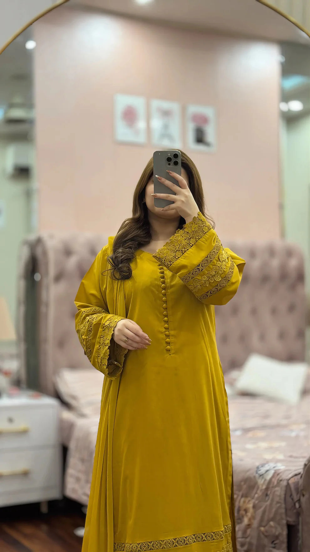 Luxury Mustard Yellow Embroidered 3-Piece Suit