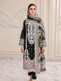 Black Elegance Digital Printed 3-Piece Lawn Suit