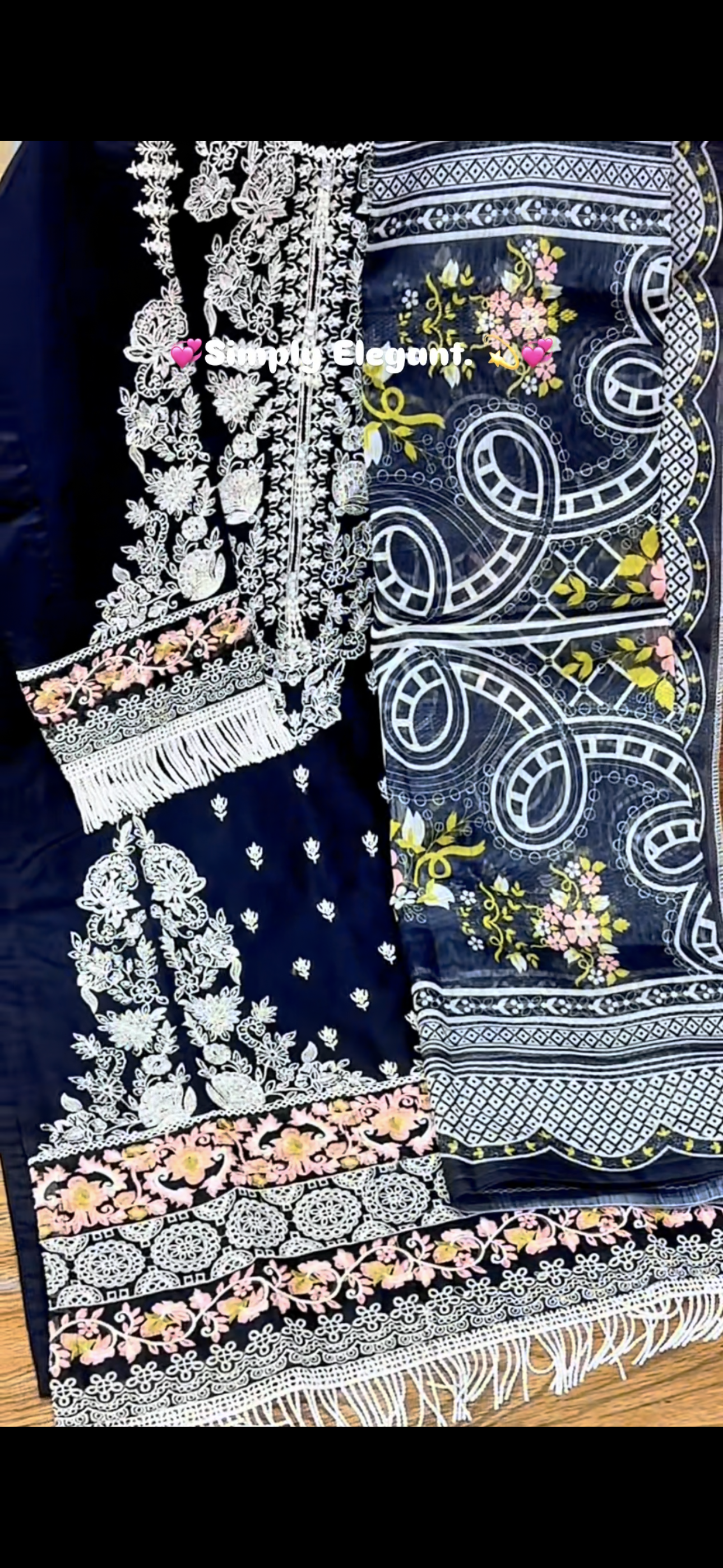 Black Elegance Digital Printed 3-Piece Lawn Suit